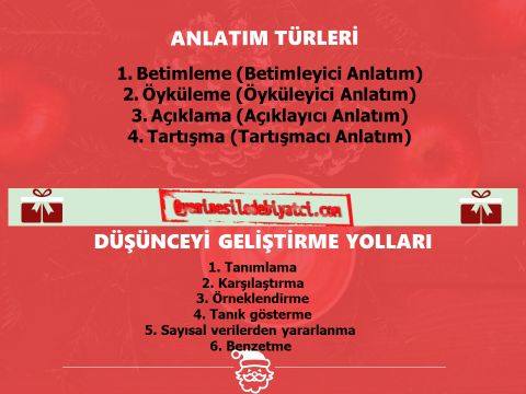 ANLATIM TÜRLERİ-DÜŞÜNCEYİ GELİŞTİRME YOLLARI